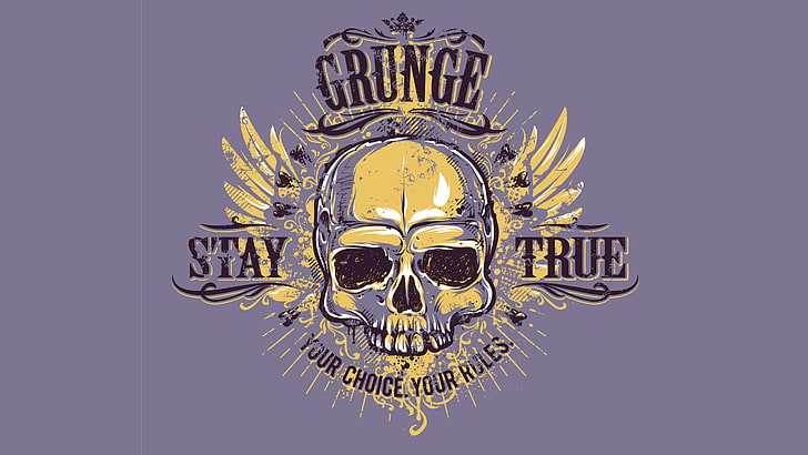 typography, purple background, vector, quote, grunge, skull