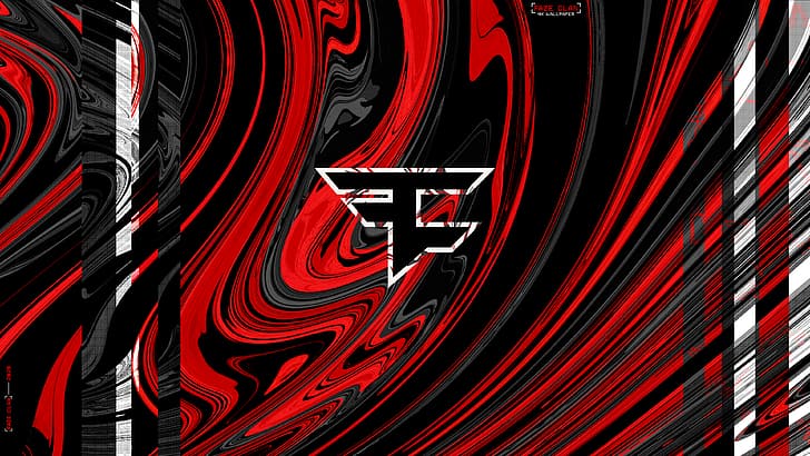 Faze Clan, dark, black, red, tiger camo, animal print, logo, HD wallpaper