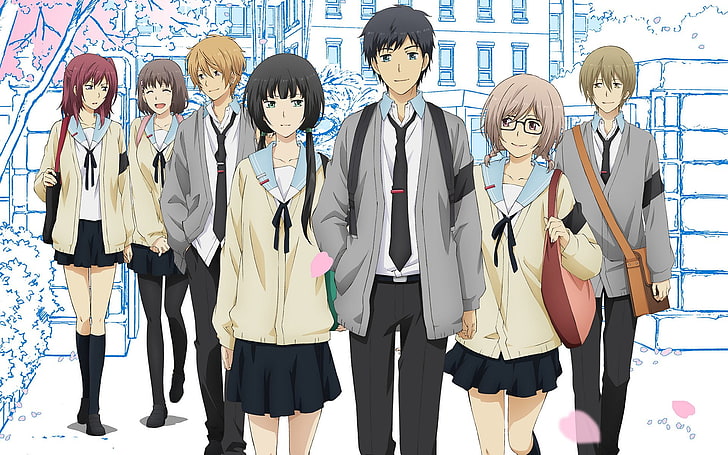 Anime, ReLIFE, An Onoya, Arata Kaizaki, Chizuru Hishiro, Honoka Tamarai, HD wallpaper