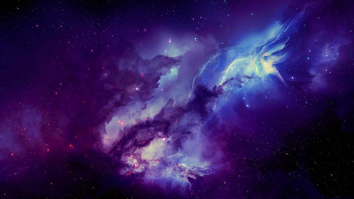 nebula, sky, universe, galaxy, astronomy, space, purple, HD wallpaper
