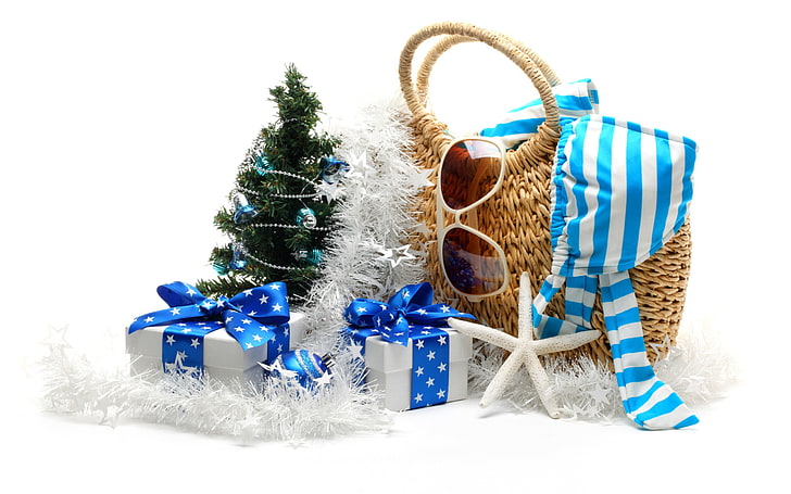 Christmas, New Year, Christmas Tree, presents, decorations, HD wallpaper