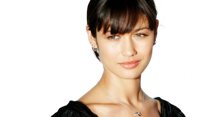 closeup, brunette, necks, green eyes, Olga Kurylenko, women, HD wallpaper