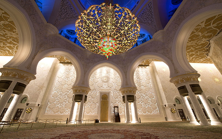 Abu Dhabi-United Arab Emirates-Sheikh Zayed Grand Mosque-The main prayer hall-Desktop Wallpaper-5200×3250