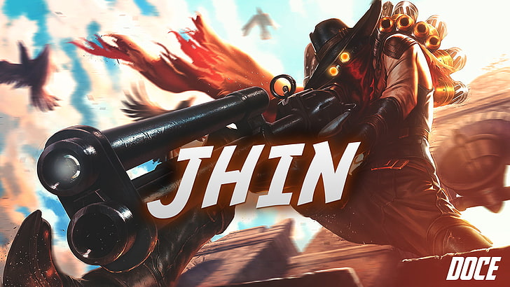 Jhin, League of Legends, group of people, text, real people