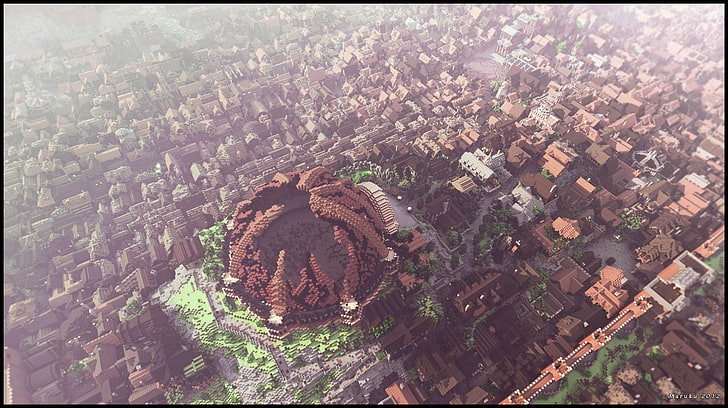 Minecraft game screenshot, WesterosCraft, video games, cityscape, HD wallpaper