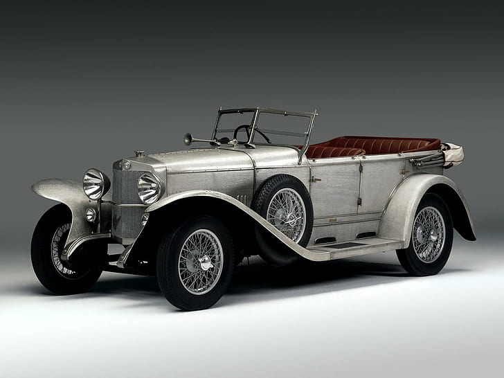 Alfa Romeo Rl Ss Torpedo By Castagna '1925–27, silver antique convertible car
