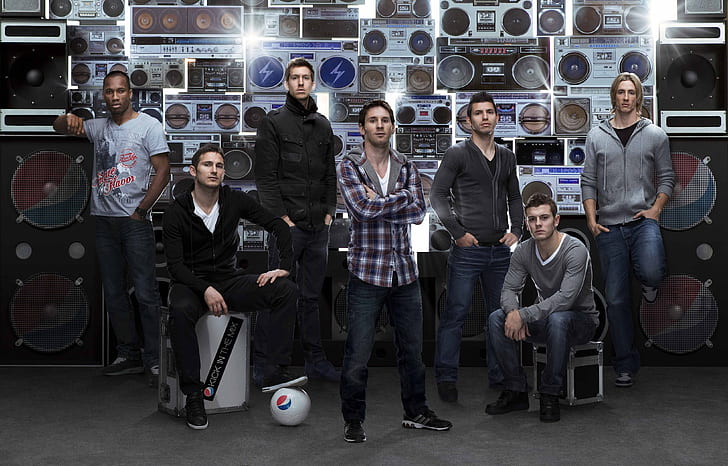 The ball, Advertising, Football, Lionel Messi, Fernando Torres, HD wallpaper