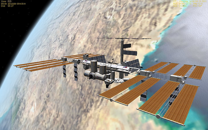 space, space station, render, CGI, International Space Station, HD wallpaper