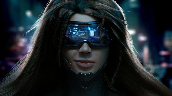 cyberpunk, headsets, futuristic, women, Cyberpunk 2077, people, HD wallpaper