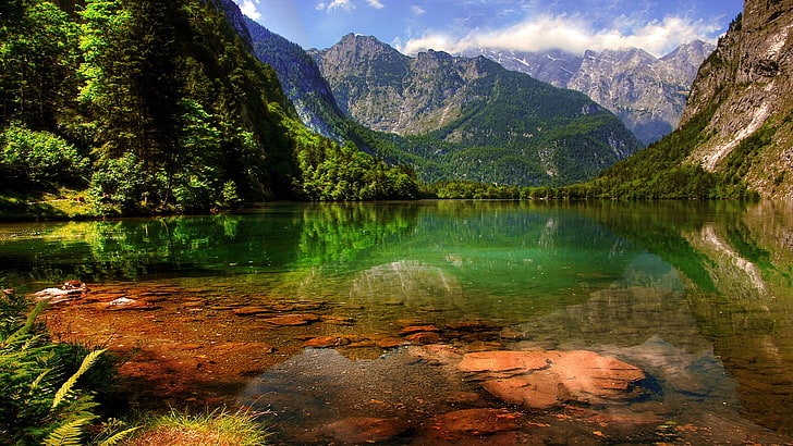 Lake Königssee  Alpine Mountains Berchtesgaden National Park Bavaria Landscape Hd Wallpaper 3840×2160, HD wallpaper