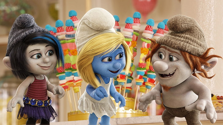 the smurfs 2, smurfette, animation, Movies, toy, human representation, HD wallpaper