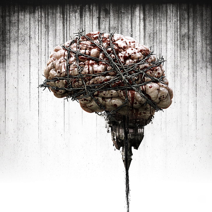 brain illustration, digital art, The Evil Within, video games, HD wallpaper
