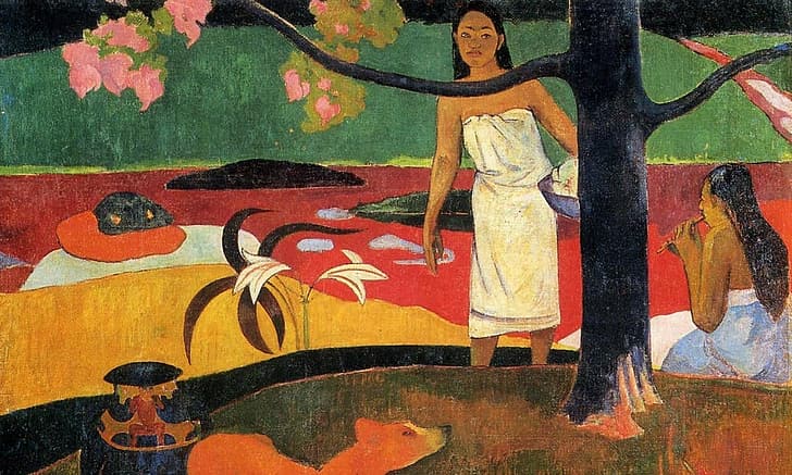 Paul Gauguin, painting, nature, French Polynesia, women, HD wallpaper