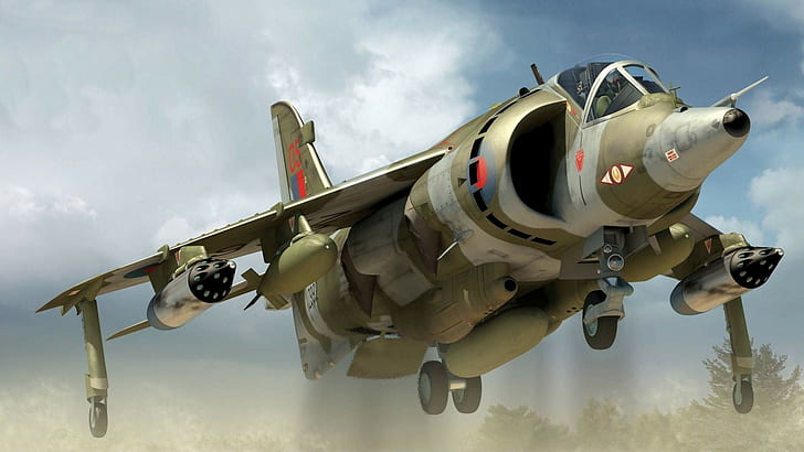 aircraft, Harrier Jump Jet, military aircraft, AV-8B Harrier II, HD wallpaper