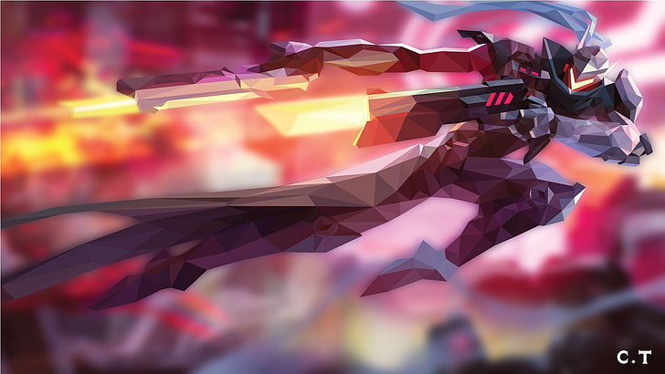 Lucian, League of Legends, Marksman, ADC, polygon art, no people