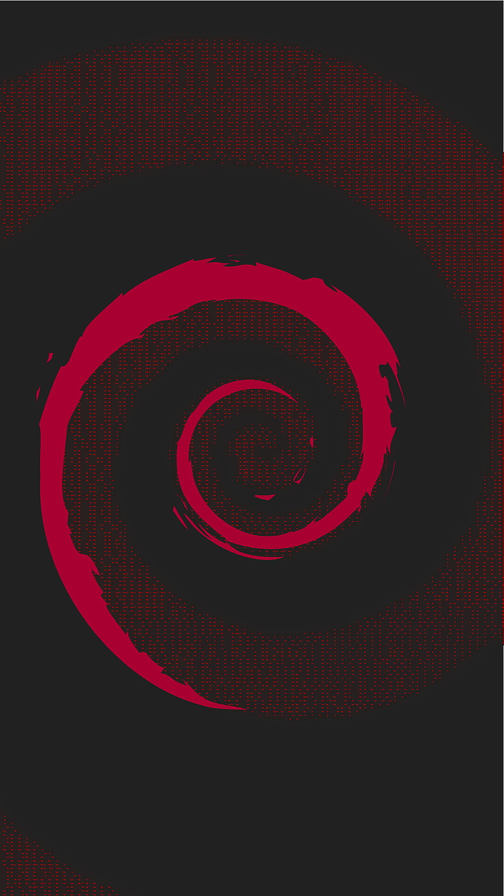 Debian, Linux, minimalism, material minimal, neon glow, ASCII art, HD wallpaper