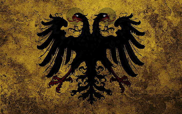 black and red 2-headed eagle digital wallpaper, flag, Russia