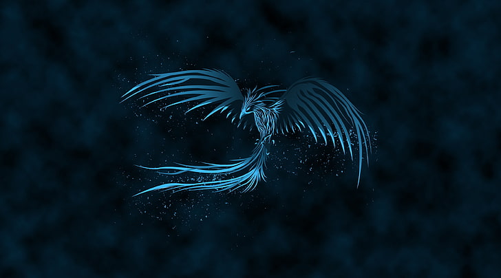 Blue Phoenix, blue phoenix logo, Aero, Vector Art, supernatural