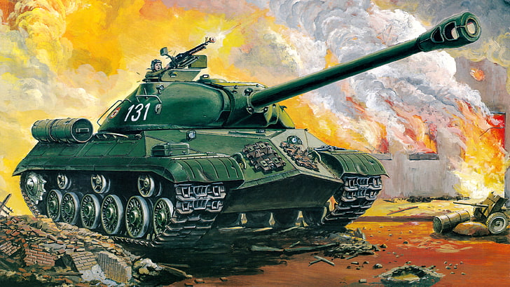 green military tank illustration, art, Egypt, USSR, the battle, HD wallpaper
