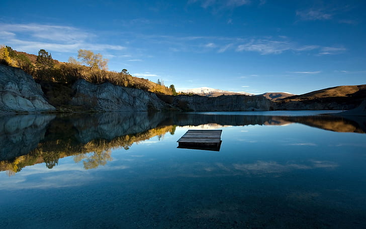lake, nature, landscape, reflection, mountains, water, HD wallpaper