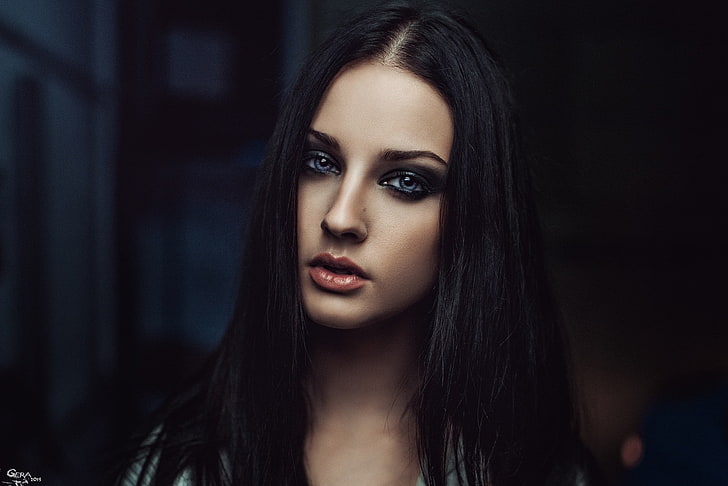 woman's black hair, Alla Berger, Georgy Chernyadyev, women, model