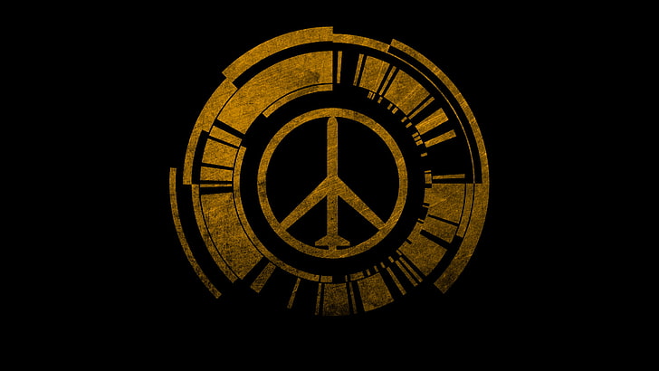 Gear, Peace, Solid, logo, Metal, Walker, copy space, circle, HD wallpaper