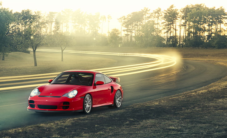 911, Porsche, red, GT2, front, 996