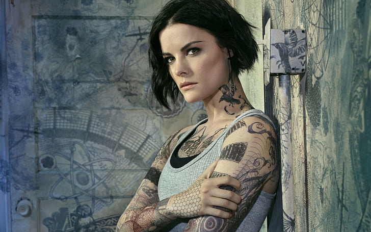 tattoo, women, short hair, Blindspot, Jaimie Alexander, HD wallpaper