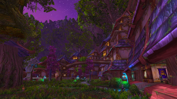 World of Warcraft, Darnassus, Teldrassil, Night Elves, screen shot