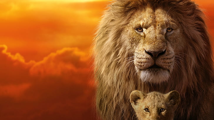 Simba, Mufasa, The Lion King, HD wallpaper