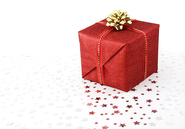boxes, presents, glitter, stars, red, white, celebration, gift