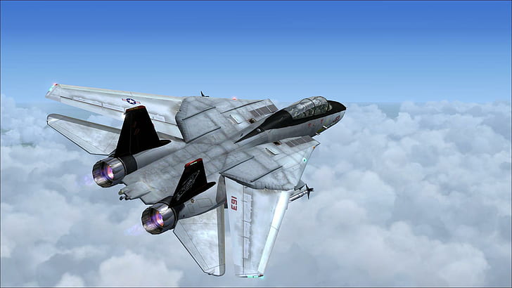 F-14 Tomcat Vf 101 Grim Reapers, silver and black jet plane illustration, HD wallpaper