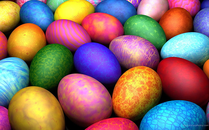 assorted-color decorative egg lot, colorful, eggs, Easter, multi colored, HD wallpaper