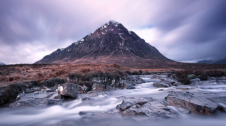 The Buachaille mountain, Scotland, Nature, Mountains, Landscape, HD wallpaper