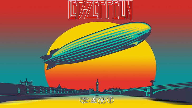 music album covers led zeppelin, multi colored, sky, transportation