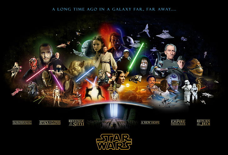Star Wars, Anakin Skywalker, Boba Fett, C-3PO, Chewbacca, Count Dooku, HD wallpaper