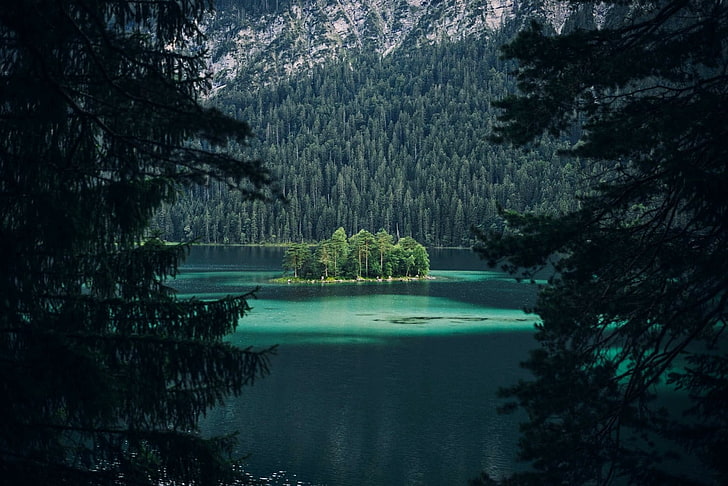 nature, landscape, photography, emerald, water, lake, forest, HD wallpaper