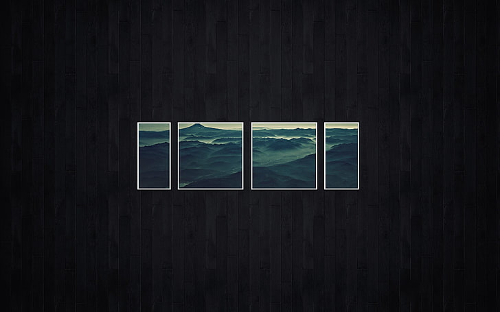 body of water 4-panel wall decor, minimalism, collage, nature