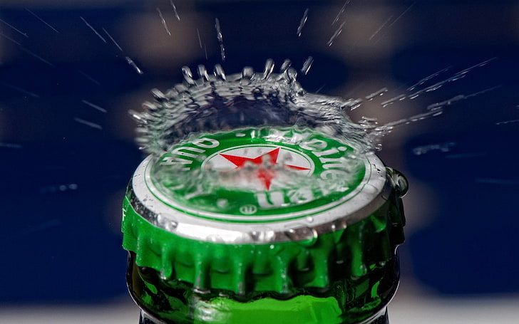 Products, Heineken, Beer, Water Drop, HD wallpaper
