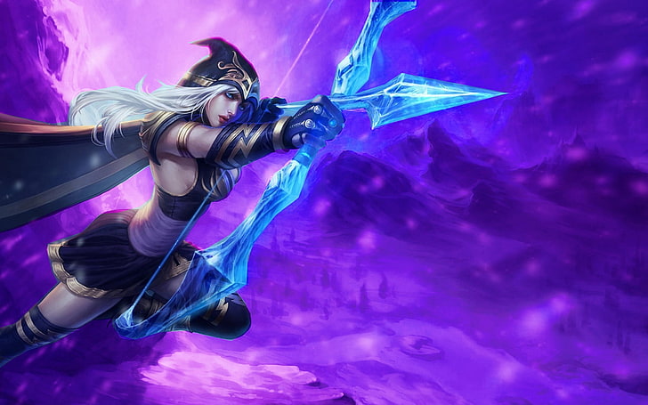 woman holding bow with arrow game application screenshot, Summoner's Rift