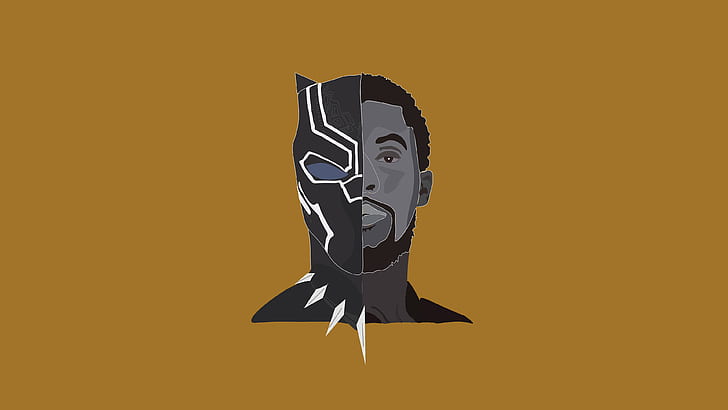 Black Panther Chadwick Boseman Movie Minimalism, HD wallpaper