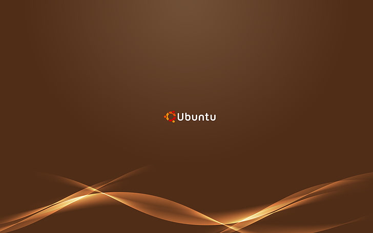 Brown Waves Ubuntu, Ubuntu logo, Computers, Linux, linux ubuntu, HD wallpaper
