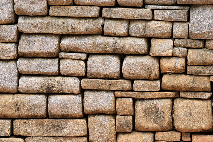 brown brick wall, texture, stones, backgrounds, pattern, wall - Building Feature, HD wallpaper
