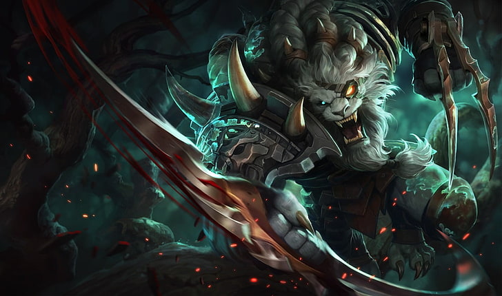 game character with claws wallpaper, League of Legends, Rengar