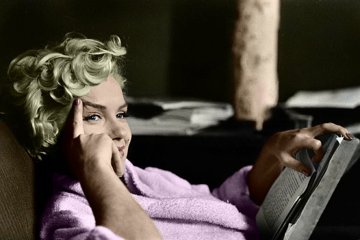 colorized photos, women, actress, Marilym Monroe, old photos, HD wallpaper