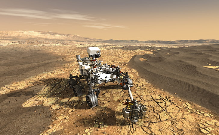 Mars 2020, Space, Planet, Explorer, Robot, Rocks, Rover, Exploring, HD wallpaper