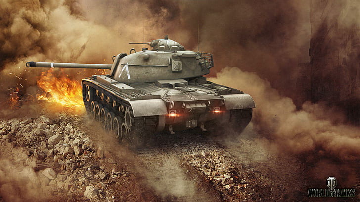 World of Tanks Tanks Patton M48A1 Games 3D Graphics, tanks from games, HD wallpaper