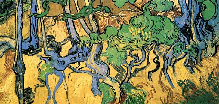 Vincent van Gogh, Tree Roots, and Trunks, HD wallpaper