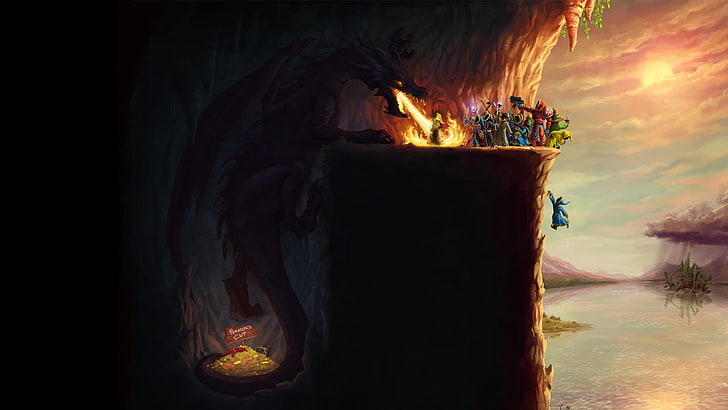 black dragon illustration, Magicka, video games, wizard, fantasy art, HD wallpaper