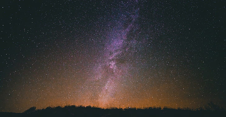 landscape, stars, starry night, skyscape, Milky Way, HD wallpaper